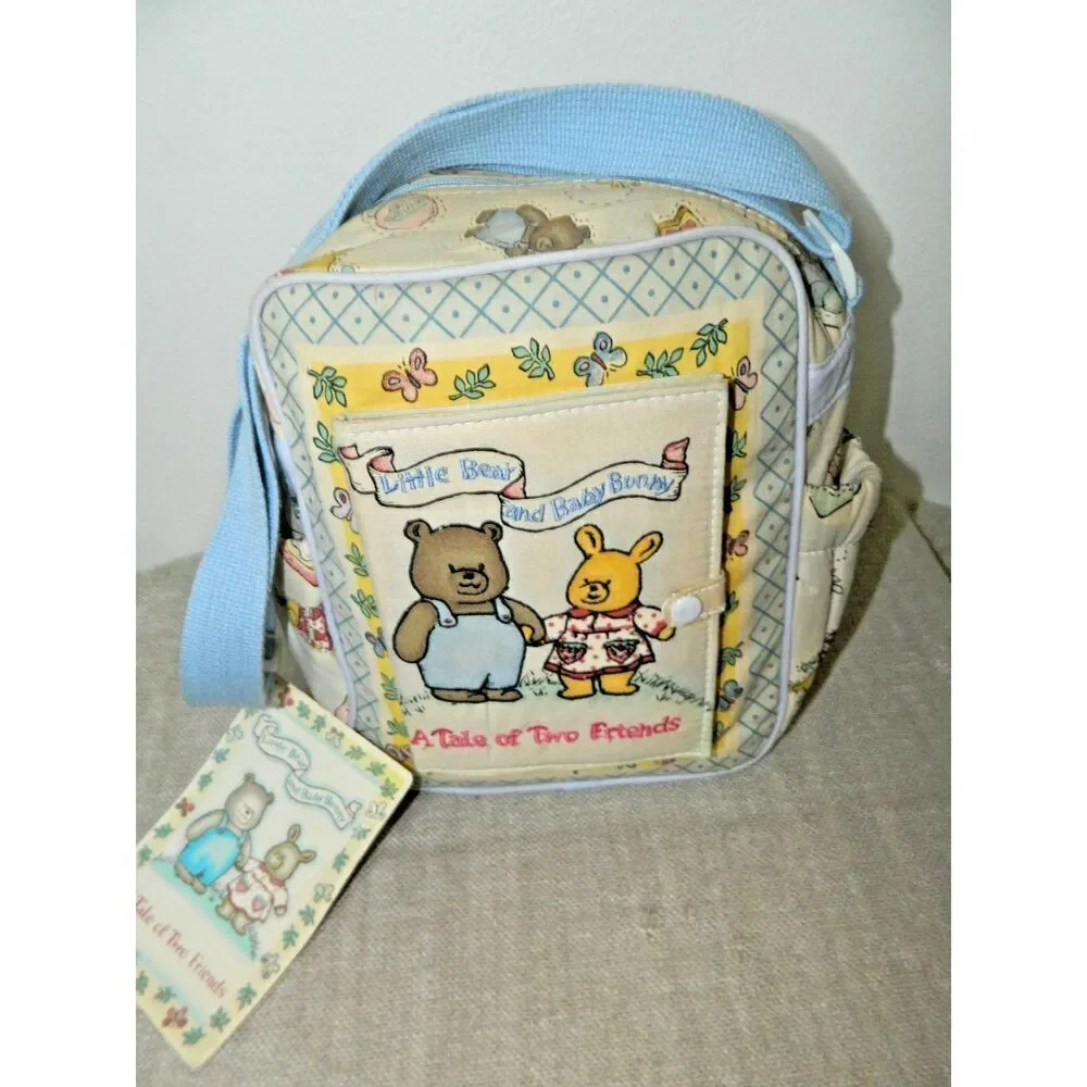 Cudlie Diaper Bag Blue with Attached Story Book Vintage‎